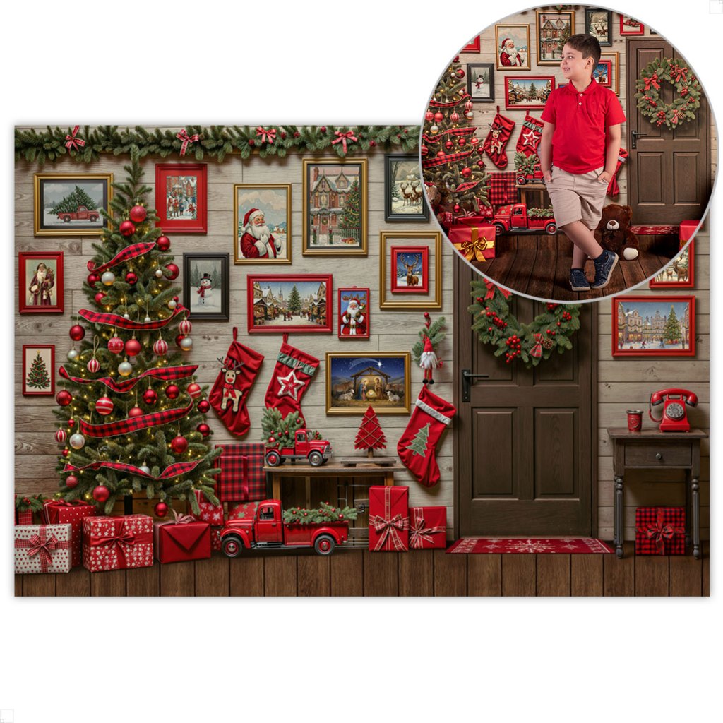 Fundo Fotográfico Natal Painel Quadros Decoração Natalina Para Fotos Em Tecido Sublimado - FNT-830