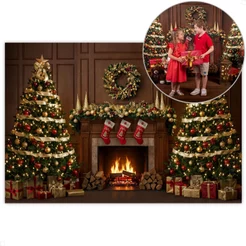 Painel Fundo Natal Decoração 2025 Cenário Árvore Natalina para Foto Em Tecido Sublimado – FNT-831