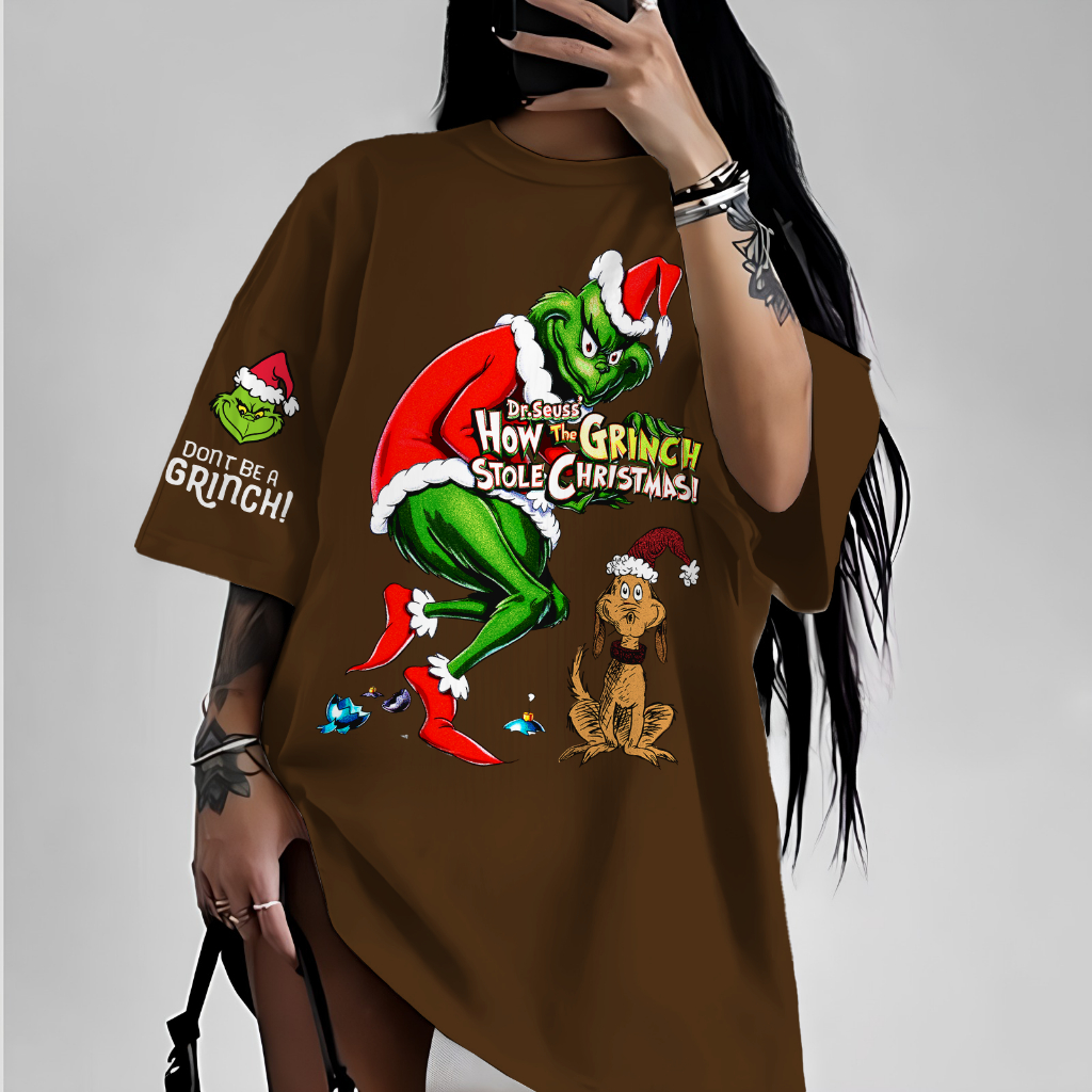 Camiseta Basica ou Oversized Natal The Grinch Chrtimas Dont Be A Grinch Cartoon Filme Natalino Moda