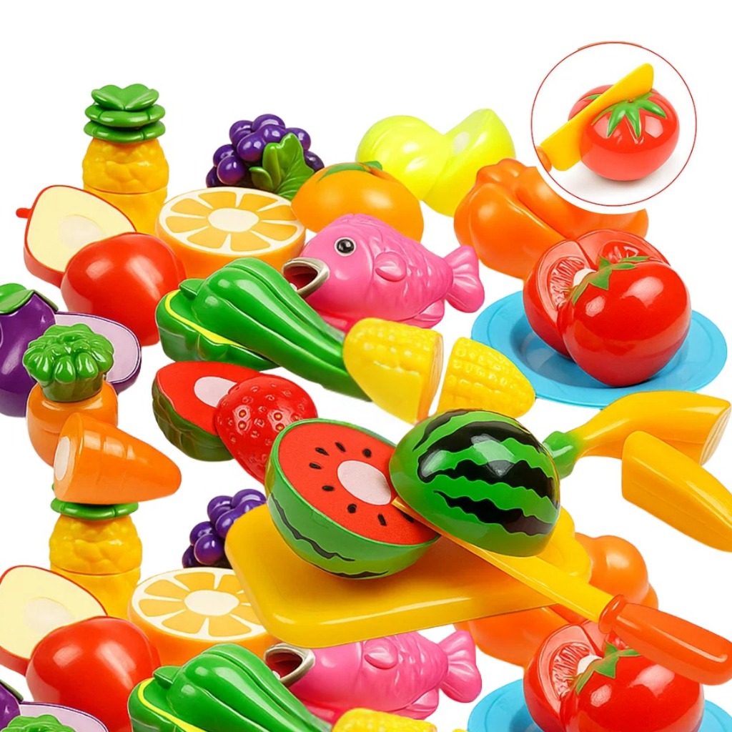 Brinquedo Frutinhas Crec Crec Comidinhas Velcro Legumes