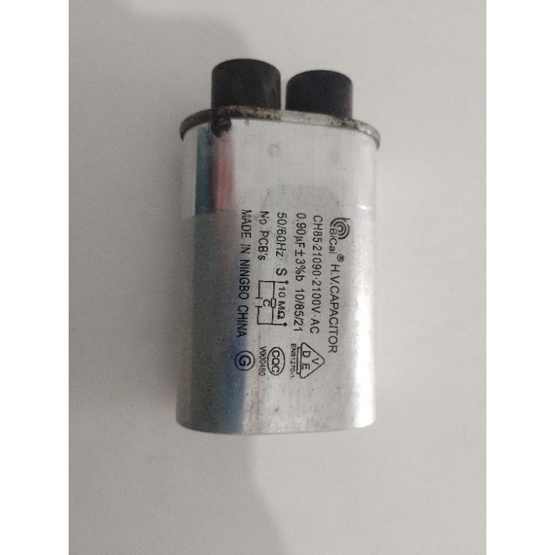 Capacitor de Micro-ondas 0.90µF 2100V AC –Compatível com Consul, Brastemp, Electrolux, LG, Panasonic