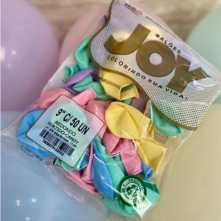 50 unidades BALÕES Nº9 redondo CORES CANDY bexiga 9 polegadas em Oferta na Shopee