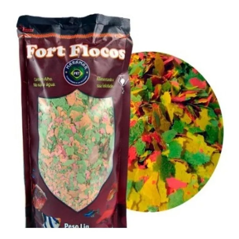 Ração Para Peixe Fort Flocos 250g Maramar Alimento Completo