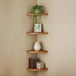 Prateleira de Canto de Parede Kit com 4 Peças Prateleira Organizadora MDF