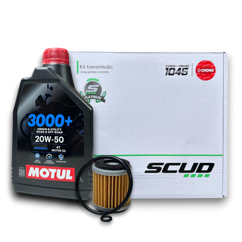 Kit Revisão Relação Transmissão Xtz  Lander 250 S/Retentor 2 Óleos Motul 20w-50 e Filtro de óleo