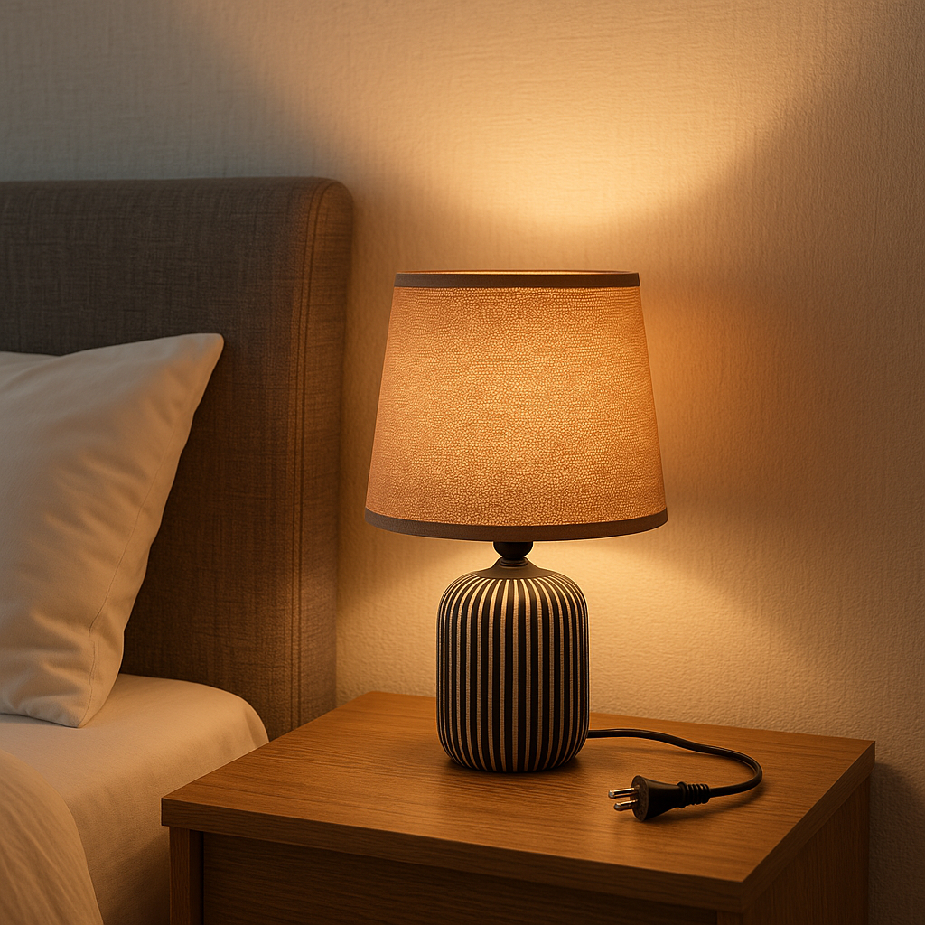 Abajur Luminária De Mesa Escritório Criado Quarto Com Cúpula