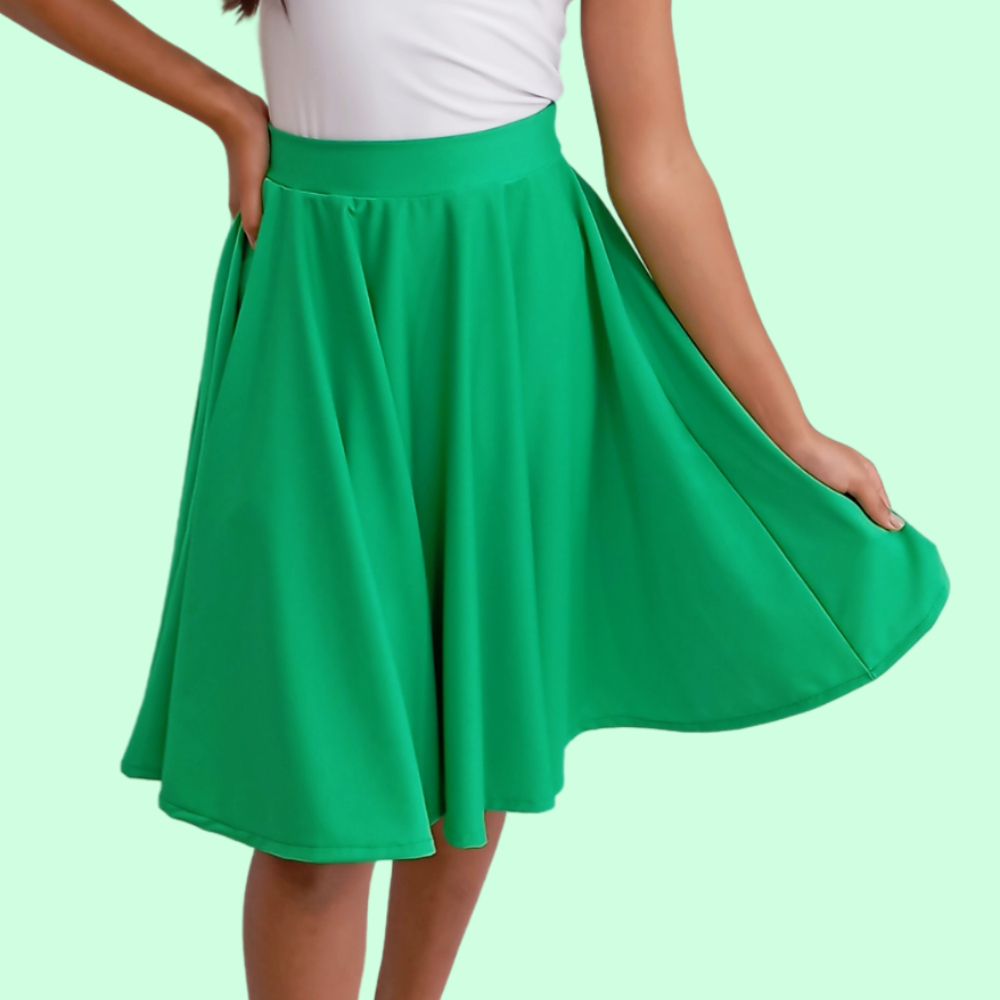 Saia Godê Infantil verde bandeira  Moda Evangélica Feminina infantil