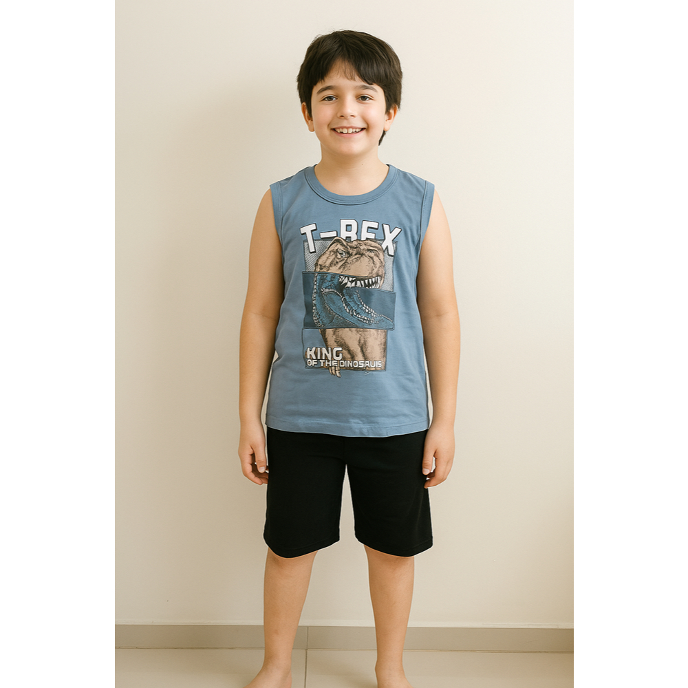 Conjunto Infantil Camisa + Bermuda Brandili Masculina