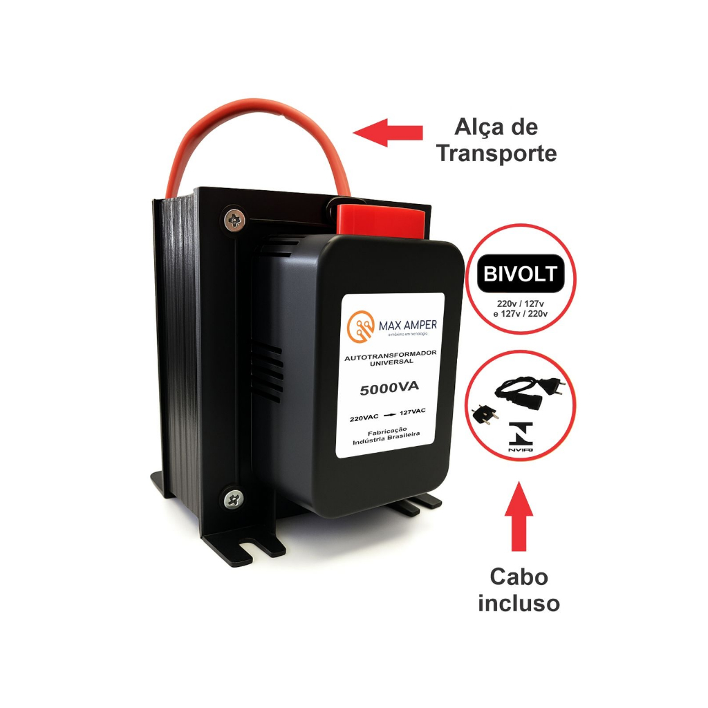 Transformador 5000va De 127 Para 220 E 220v Para 127v Bivolt Conversor De Energia