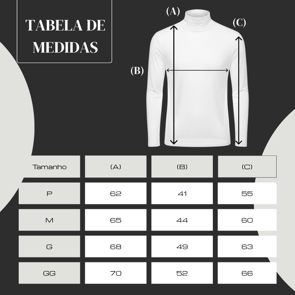 Camiseta Gola Alta Preta Cacharrel Proteção UV Camisa Térmica Masculina Segunda Pele Manga Longa — imagem 2 de 2