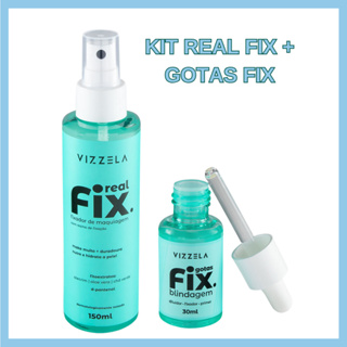 KIT FIXADOR DE MAQUIAGEM REAL FIX + BLINDAGEM FIX VIZZELA PELE BLINDADA À PROVA D'ÁGUA LONGA DURAÇÃO em Oferta na Shopee