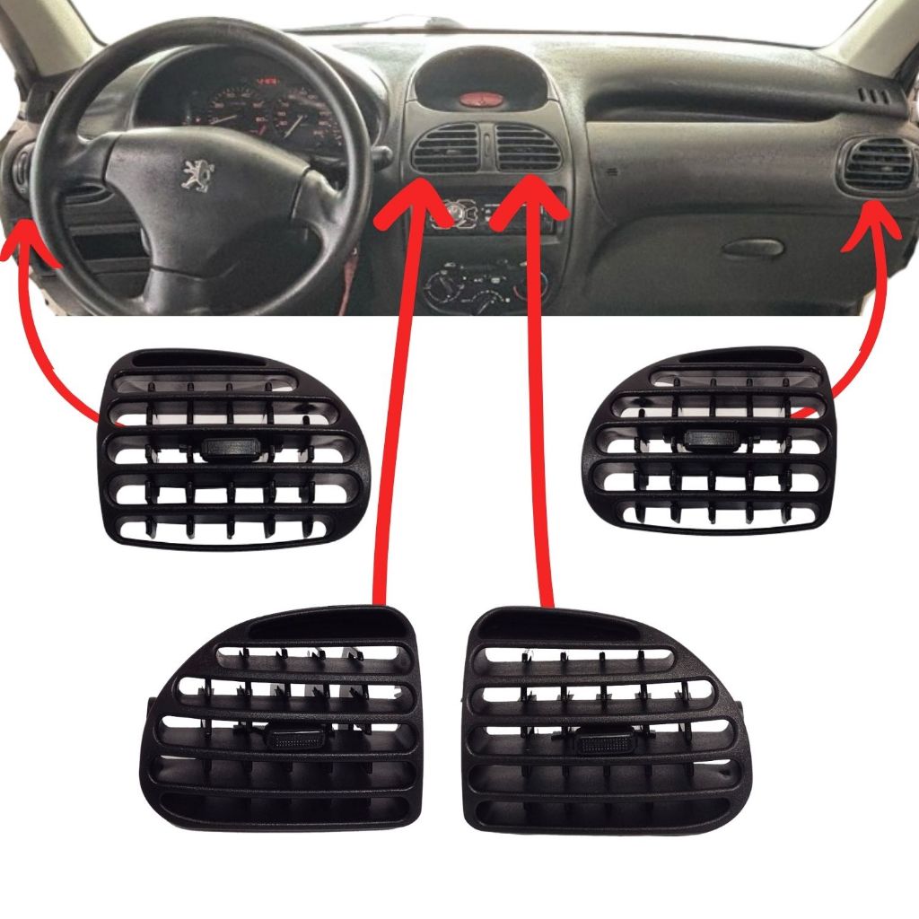 Kit tela do difusor ar condicionado PEUGEOT 206 2001 a 2010
