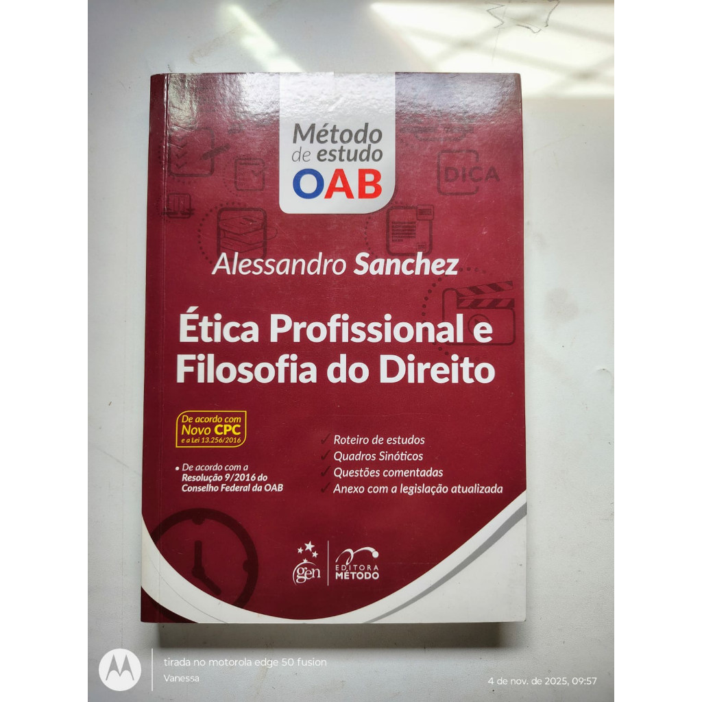 Livro Etica profissional e filosofia do direito para OAB