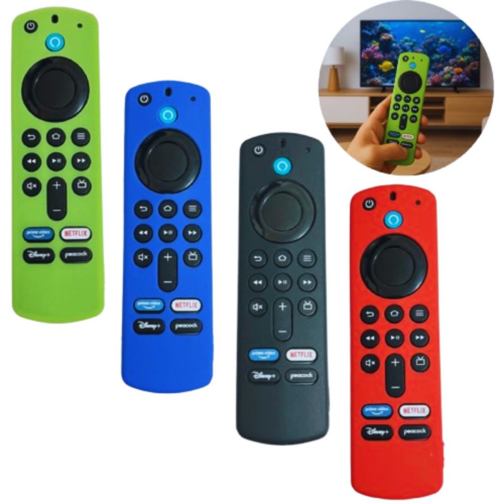 Capa De Silicone Controle Remoto Amazon Fire Stick Tv 3ª Ger Azul Preto Verde Vermelho Antiderrapante Premium