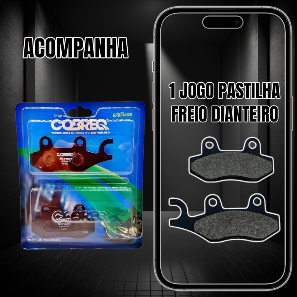 Pastilha De Freio Dianteiro Dafra Kansas 150 Cobreq — imagem 2 de 2