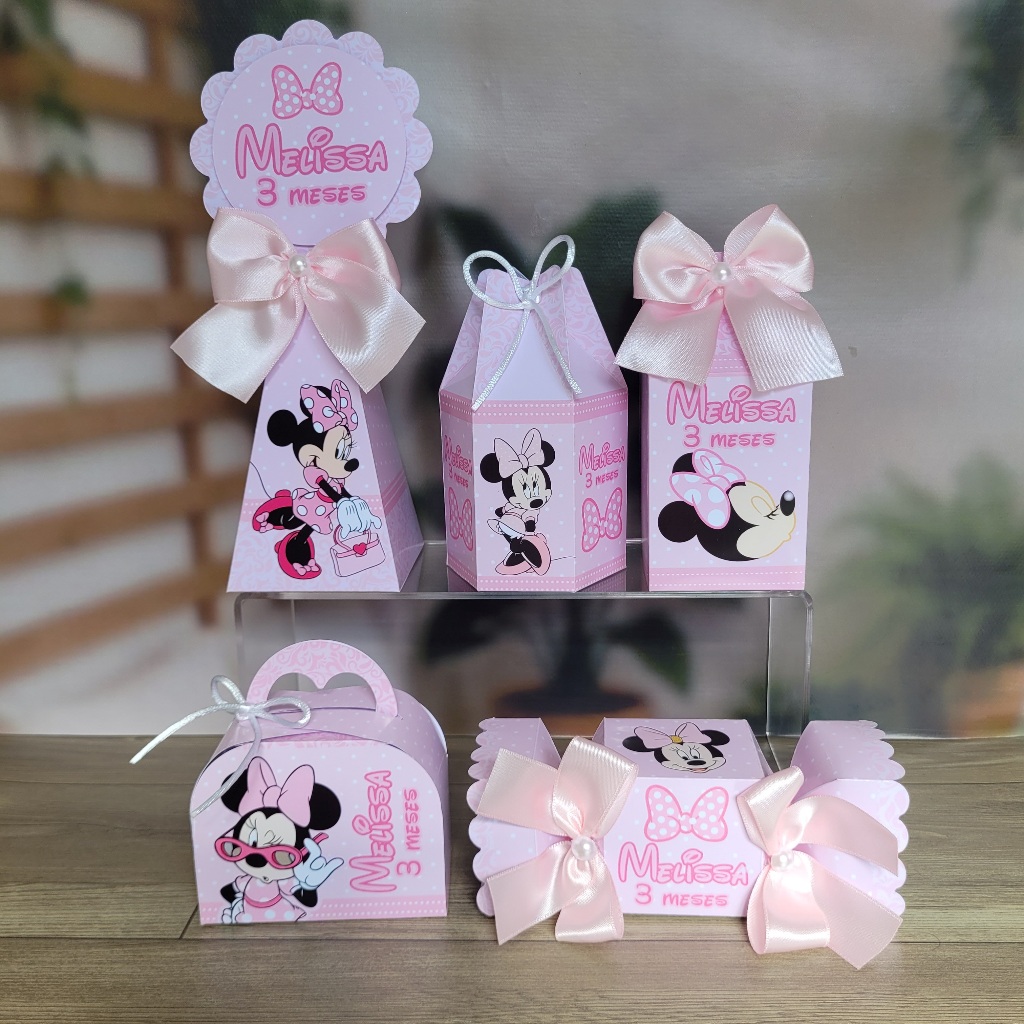 Kit Festa Personalizado Minnie Rosa - DESMONTADO - Lembrancinhas de Aniversário Infantil