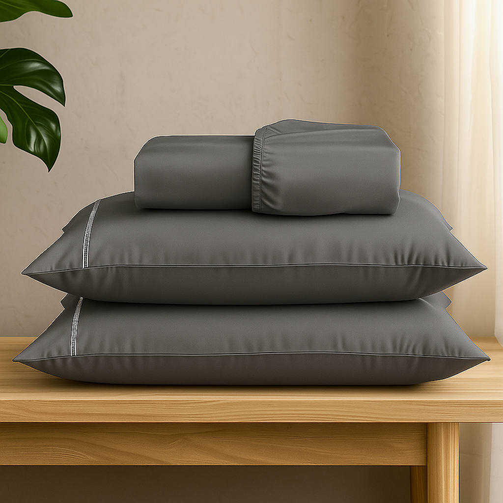 Kit Jogo de Lençol 03 Peças Micropercal 400 Fios Com Elástico Ponto Palito Solteiro/Casal/Queen/King