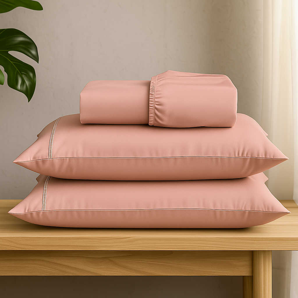 Jogo de Lençol 03 Peças Micropercal 400 Fios Ponto Palito Com Elástico Solteiro/Casal/Queen/King