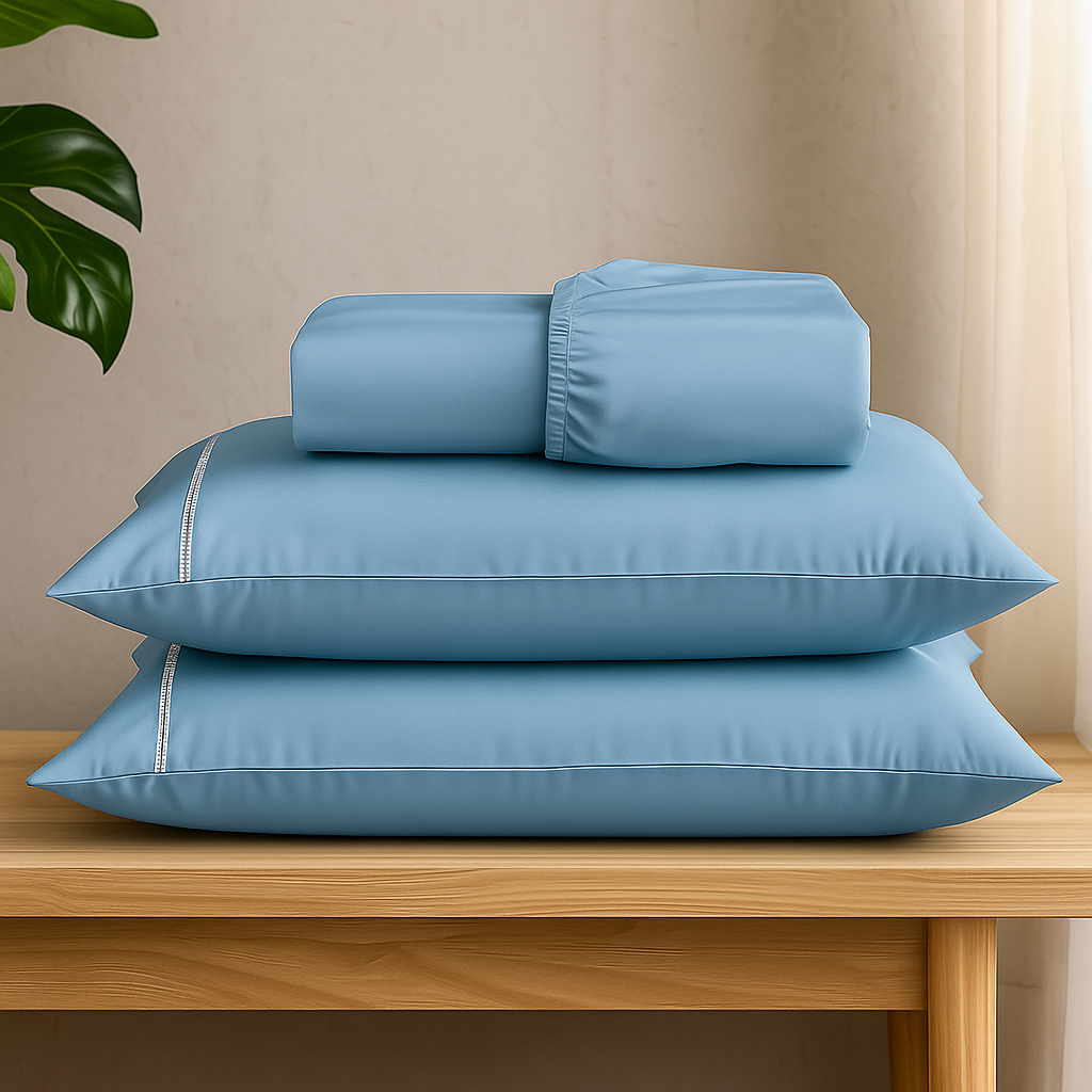 Lençol Com Elástico Micropercal 400 Fios Jogo 03 Peças Ponto Palito Solteiro/Casal/Queen/King