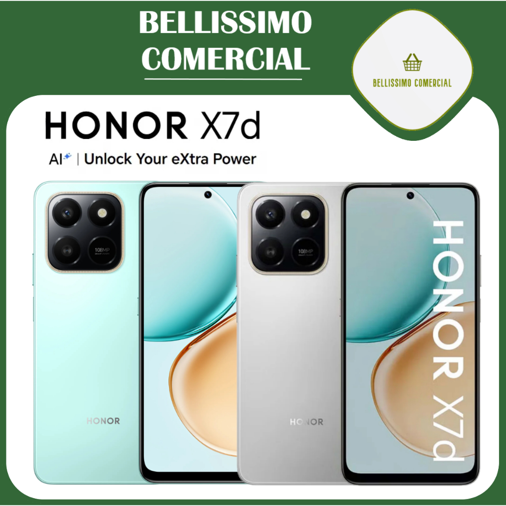 Smartphone Honor X7d 4G  Dual Sim 6.77" 8GB/256GB NFC 6500 mAh  CAM 108MP 120Hz em Oferta na Shopee