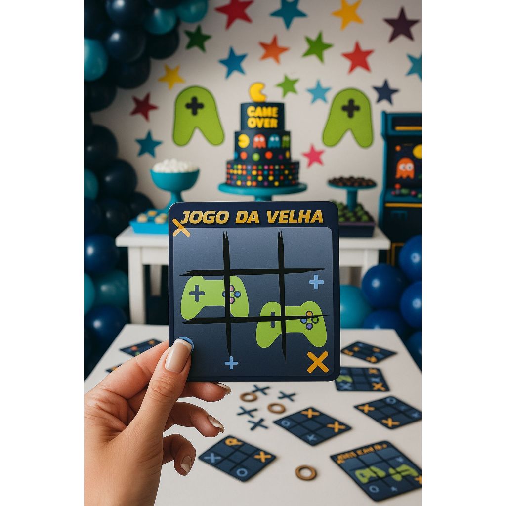 Kit 10 Jogos Da Velha Video Game MDF Lembrancinha de Festa Infantil