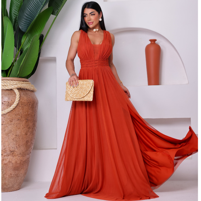 Vestido Longo SEM BRILHOS, Festas, Madrinhas, Casamentos Civíl, Aniversários, Eventos Sociais, Convidados, Formaturas em Oferta na Shopee