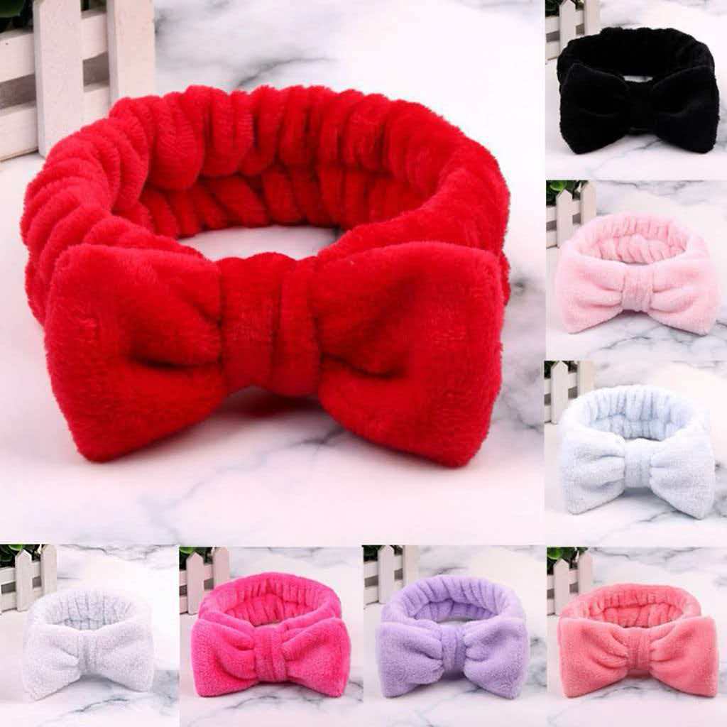 Faixa de Cabelo Veludo Coral para Skincare e Maquiagem – Tiara Antideslizante Feminina para Limpeza Facial