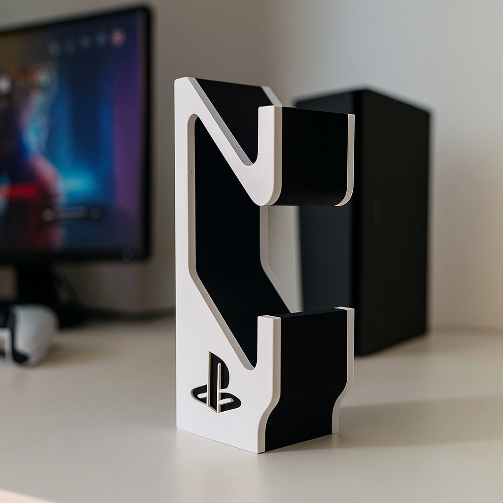 Imagem Suporte Controle PS5 Base Organizador VideoGame Para 2 Controles Duplo