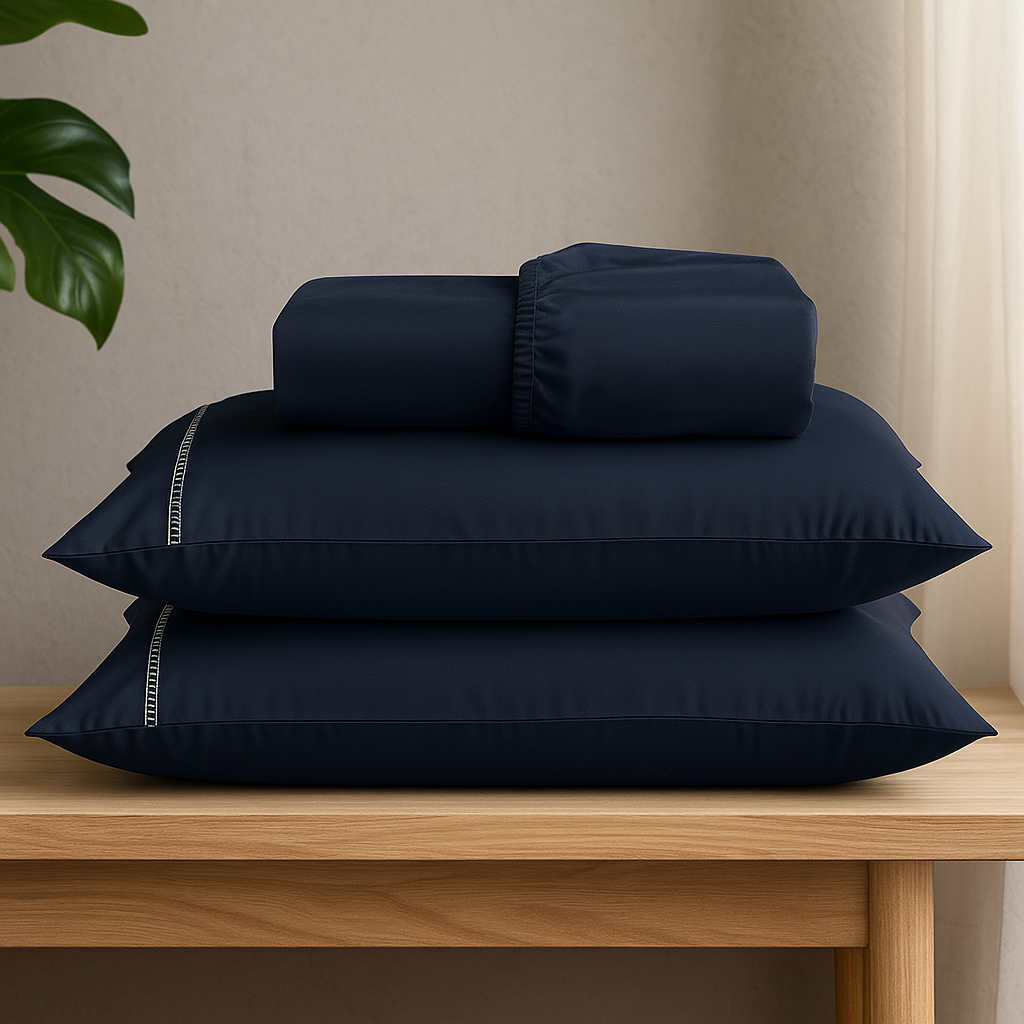 Jogo de Lençol Micropercal 400 Fios 03 Peças Com Elástico Ponto Palito Solteiro Casal Queen King