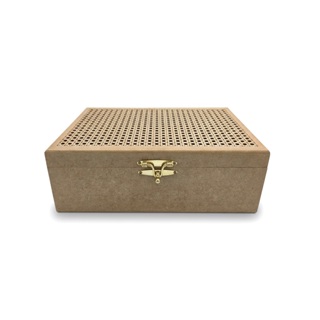 Caixa MDF Palha 30x20x10cm Com Fecho E Dobradiças Ideal Para Presente E Personalização em Oferta na Shopee