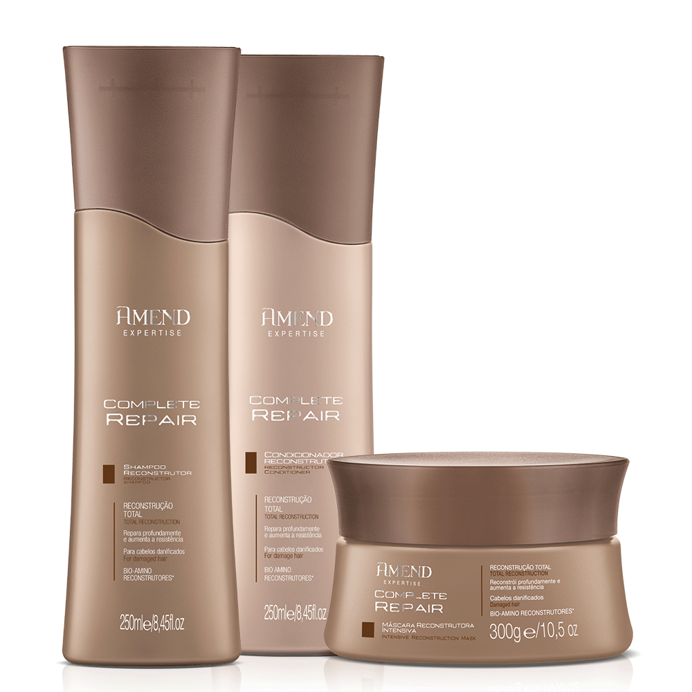 Amend Kit 3 Itens Complete Repair Shampoo 250ml + Condicionador 250ml + Máscara 300g - Reconstrução