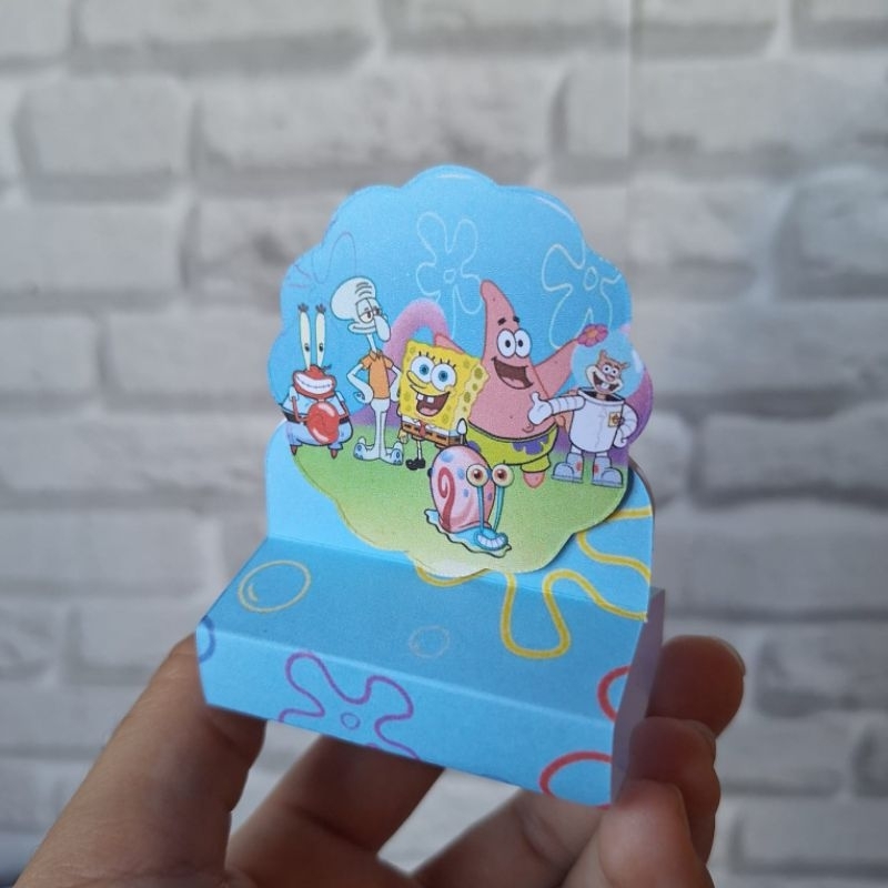 Kit 20 Porta Bis Duplo Bob Esponja Lembrancinha Decoração Festa Infantil Personalizados Aniversario