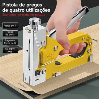 Grampeador de Tapeceiro Alta Pressão Profissional Manual + 100 Grampos Ferramentas Profissional em Oferta na Shopee