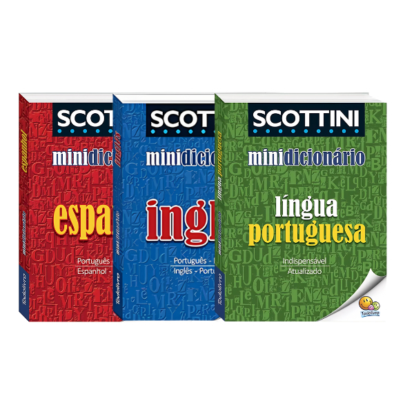 Minidicionário Dicionário Escolar Língua Portugues,Inglês e Espanhol - Scottini