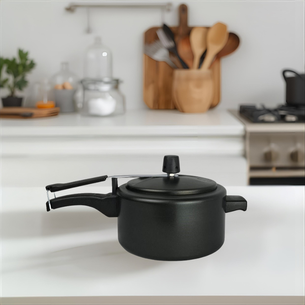 Panela de Pressão Antiaderente - 2,5 litros - cores: Preto e Cereja em Oferta na Shopee