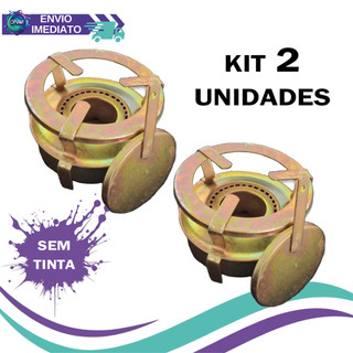 KIT 2 Unidades Fogão Fogareiro Portátil Amarelo 1 Boca Espiriteira à Álcool com Abafador Camping Pesca