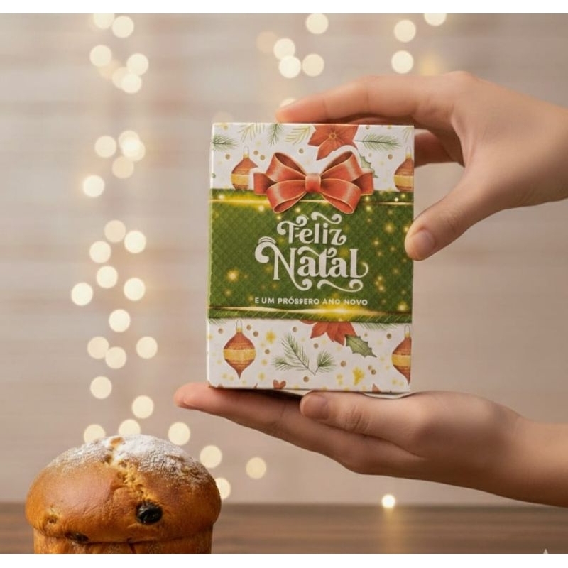 10 Caixas Para Mini Bolinho Panetoni Natal Lembrancinhas Aniversário Personalizados Embalagem Mimo PEGUE E MONTE