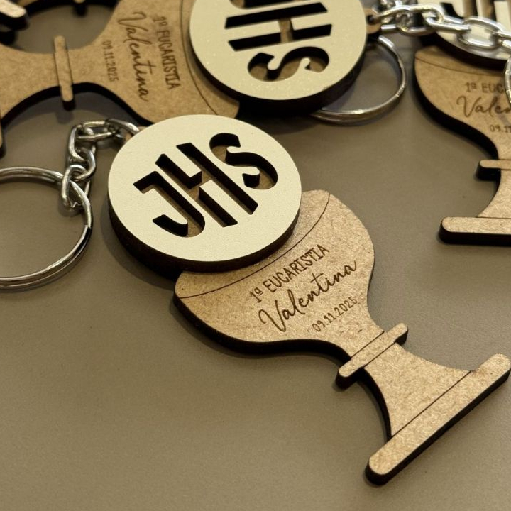 Lembrancinha Personalizada Para Primeira Comunhão 1º Eucaristia Kit Chaveiro Com Nome E Data JHS