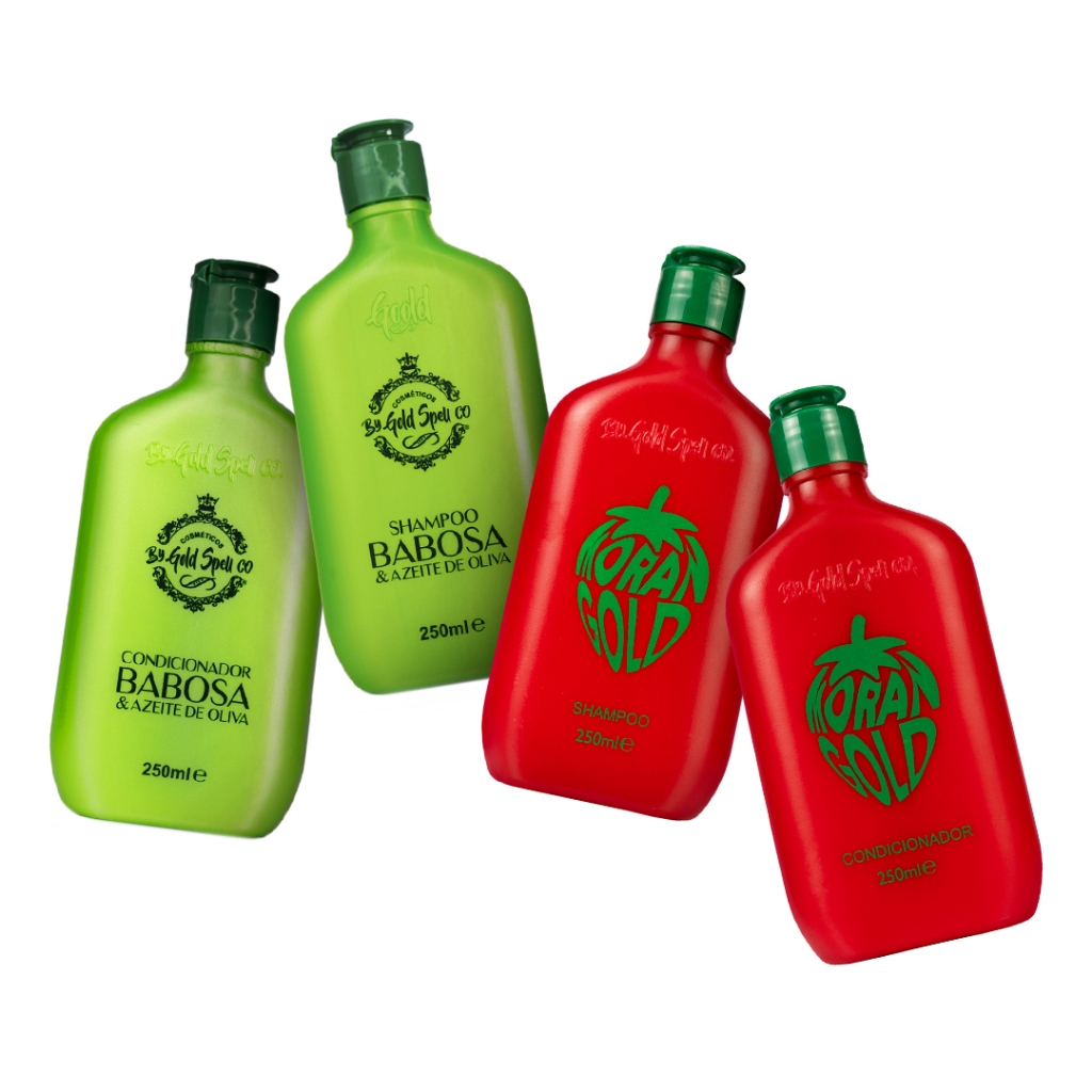 2 Kits - Shampoo e condicionador Babosa + Shampoo e condicionador Morangold