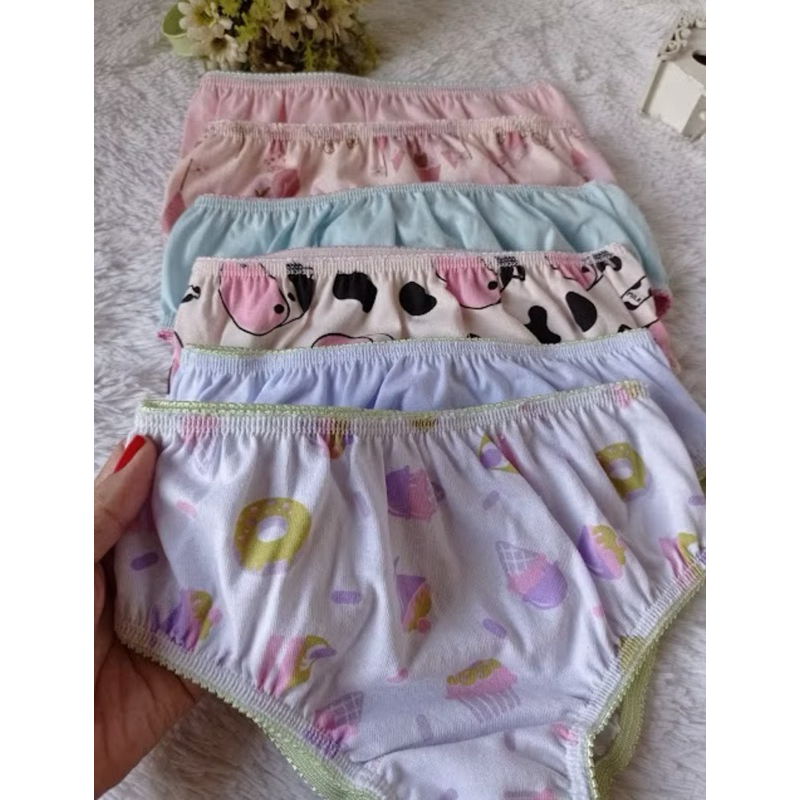 10 Calcinha infantil Menina 100% algodão Estampas Sortidas Calcinhas Infantis Confortavel de 0 a 8 anos P/M/G/GG