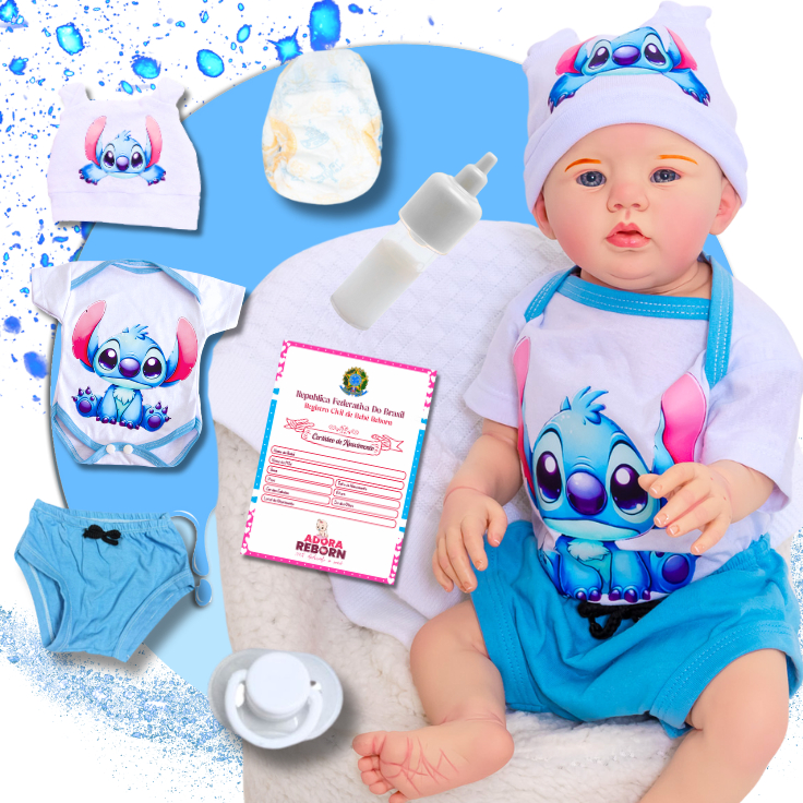 Bebê Boneco Reborn Realista Abigail Stitch Recém-Nascido Corpinho Em Silicone Promoção
