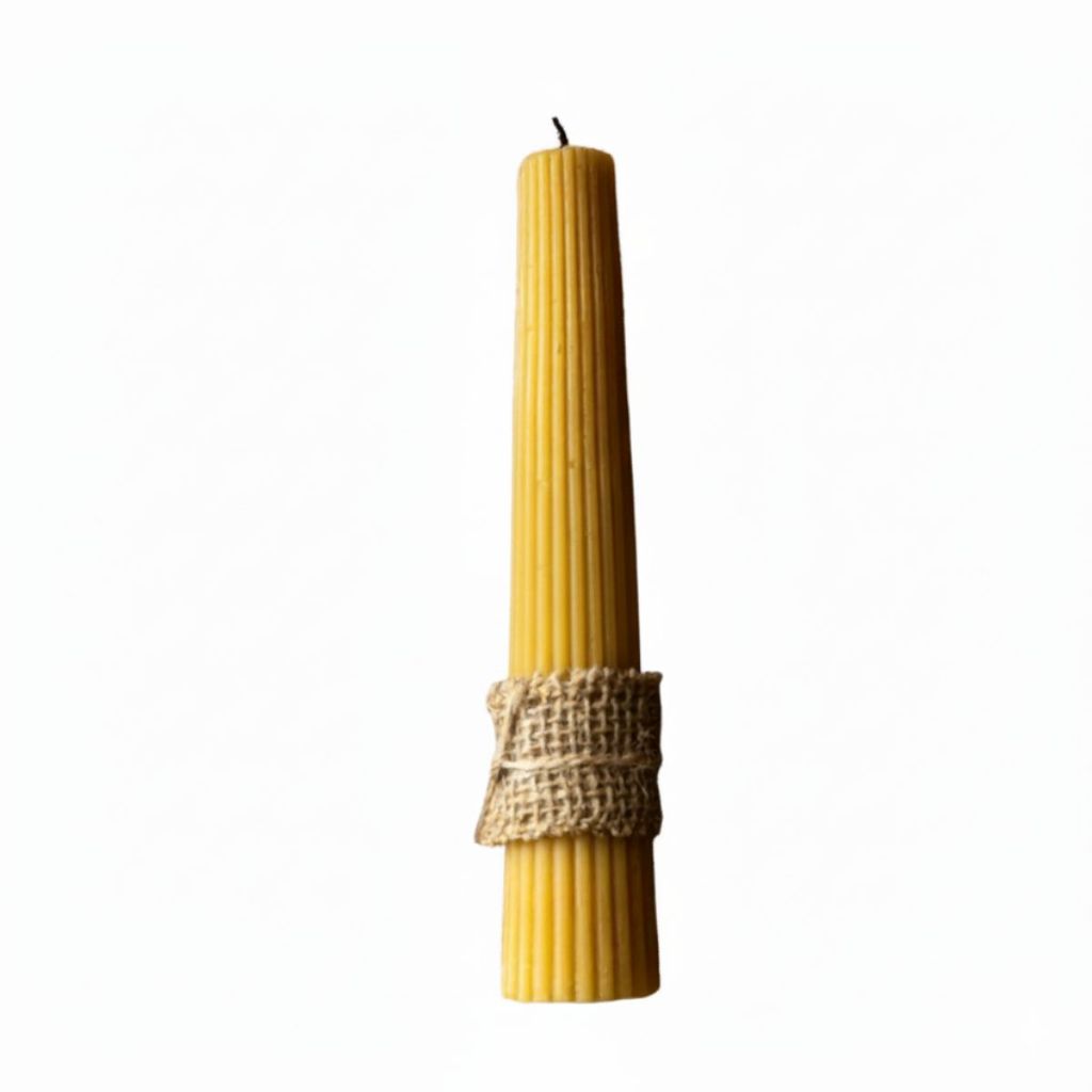 Vela Cristo Rei Artesanal Uso Espiritual Decorativa Cera de Abelha Natural