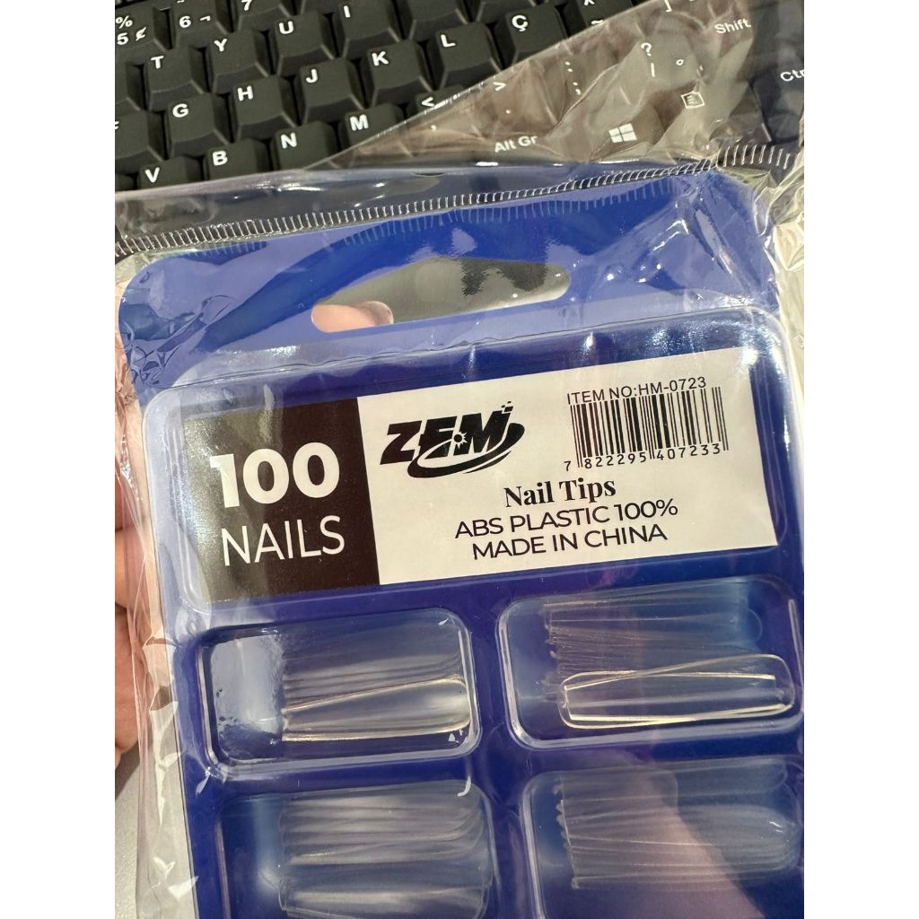 Unha Postiça com 100UN Bailarina Zem Nail Transparente alongamento