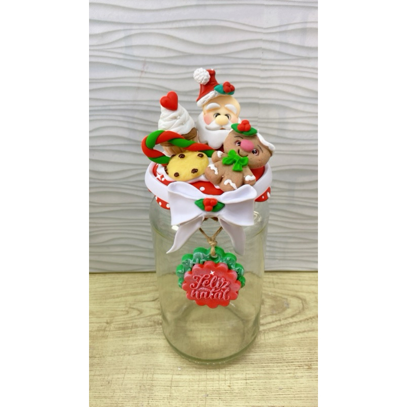 Biscuit Natal  Pote de vidro de biscuit para biscoitos faço outras cores 800ml para leite e outro cantinho do café