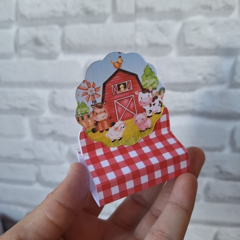 Kit 20 Porta Bis Duplo Fazendinha Vermelha Lembrancinha Decoração Festa Infantil Personalizados Aniversario
