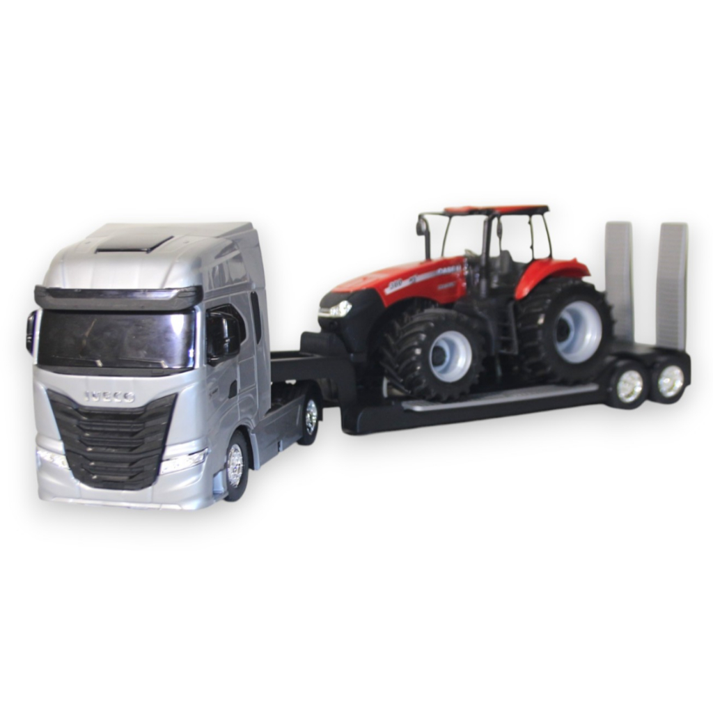 Caminhão Plataforma Iveco S-way Trator Magnum Case 380 Brinquedo