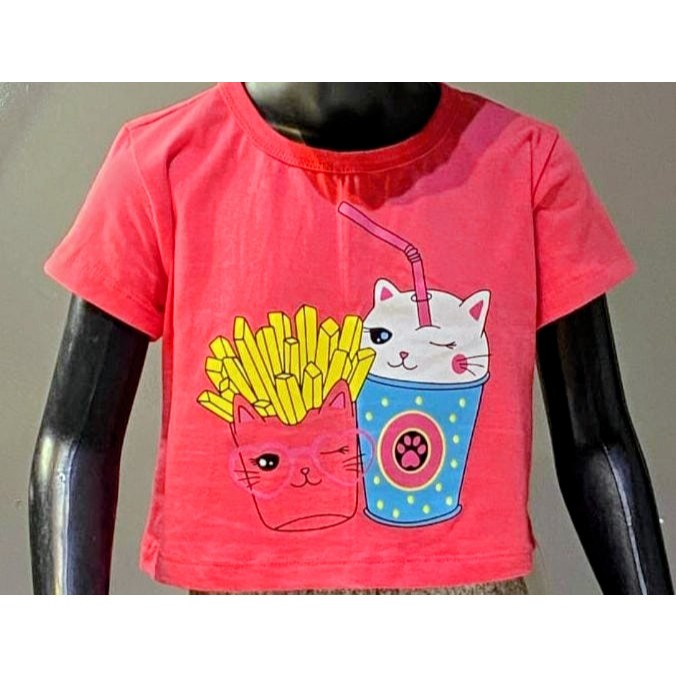 Blusa Cropped Infantil Menina Estampas Variadas