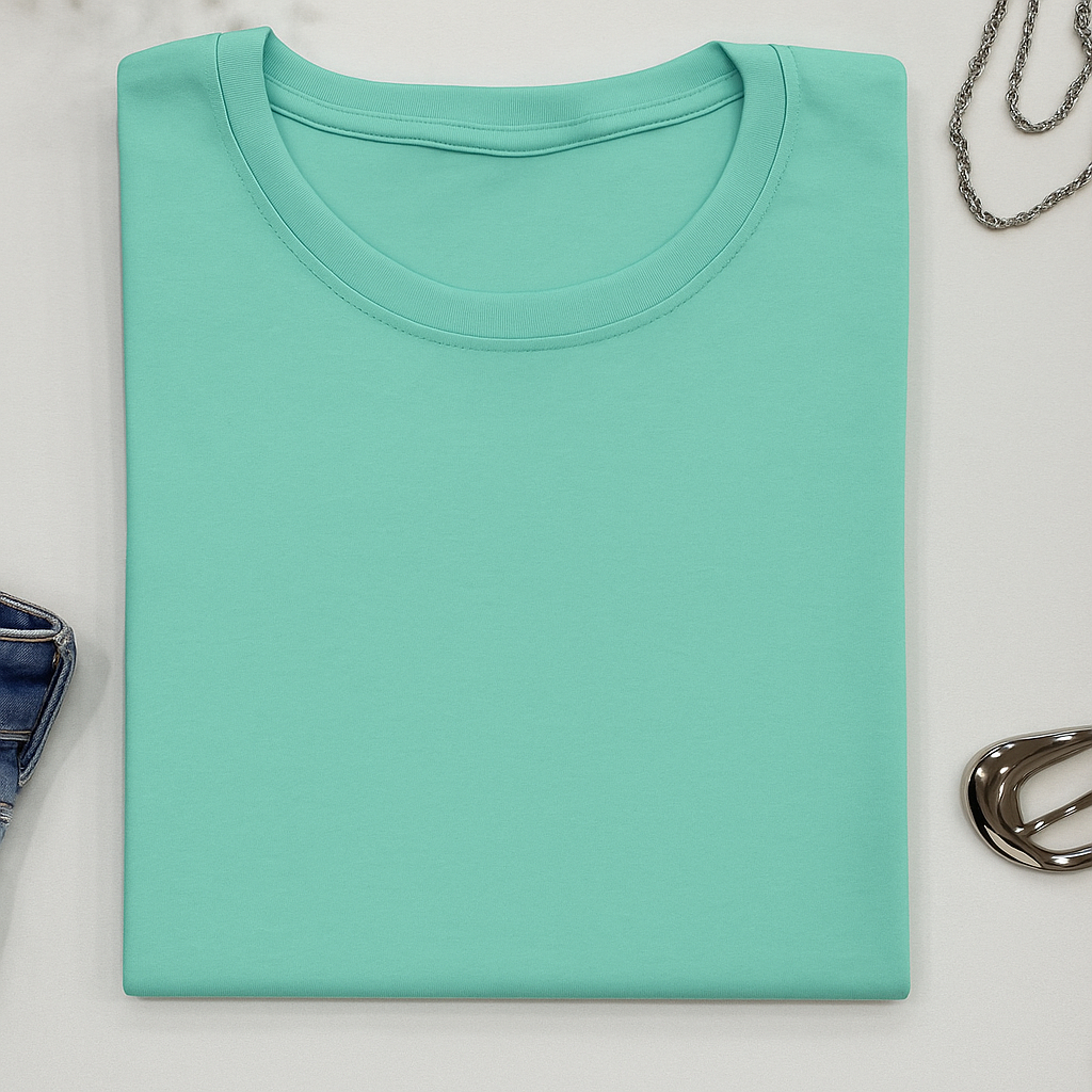 T-shirt Feminina Plus Size Cor do Verão Modelagem Soltinha 100% Algodão Confortável