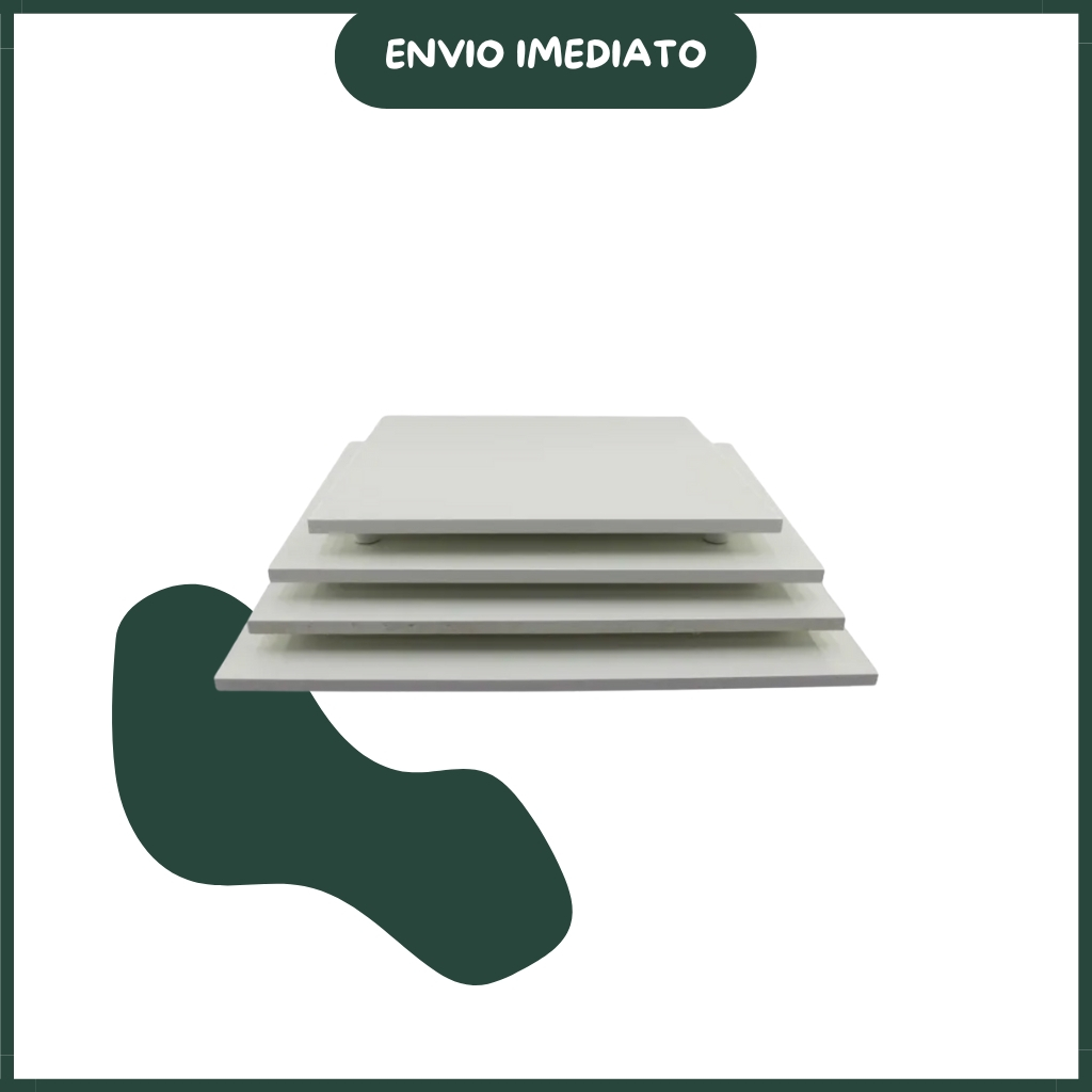 KIT COM 3 TABULEIROS/BASE PARA BOLOS E TORTAS - MDF BRANCO (15x20/25x35/30x40) em Oferta na Shopee