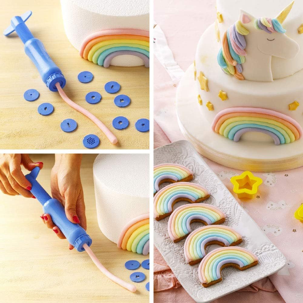Extrusora culinária Fondant Massa de Biscuit  em Plástico com 20 Discos-Decora Itália